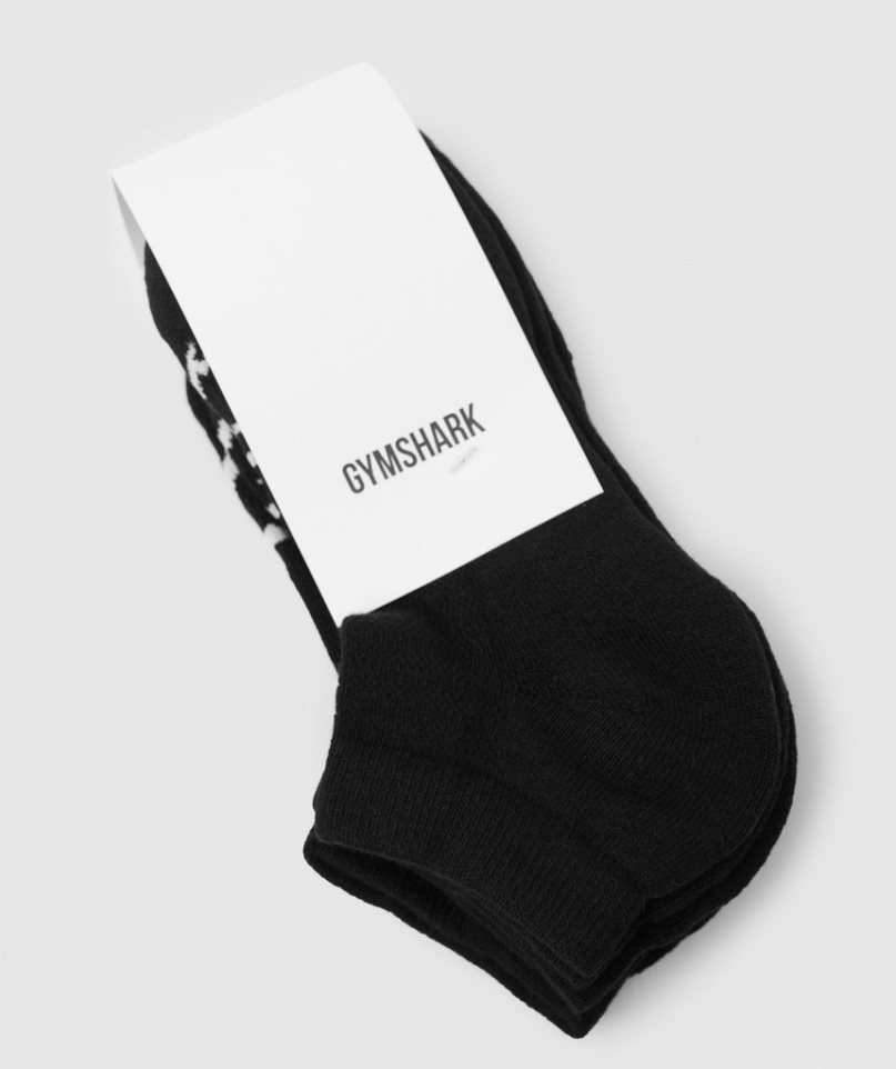 Gymshark Ankle 3pk Strumpor Svarta | SE-03169M