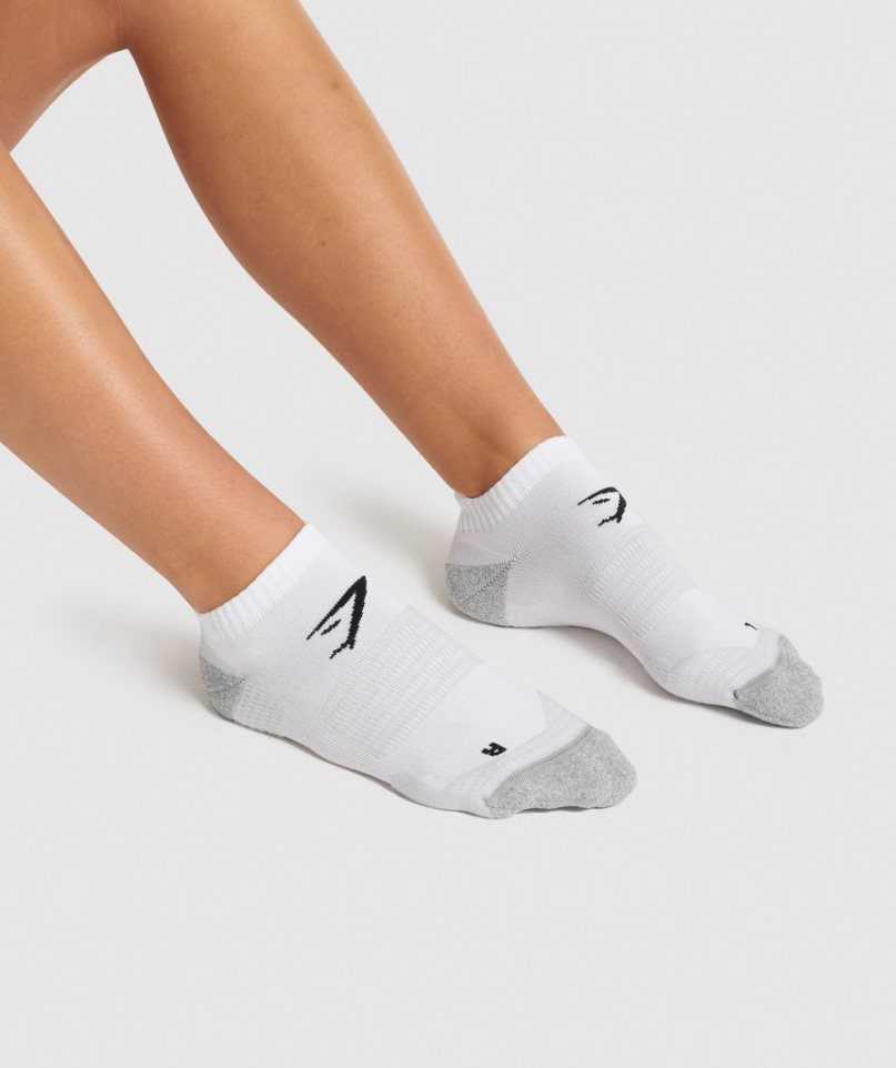 Gymshark Ankle Performance Strumpor Vita | SE-40725Q