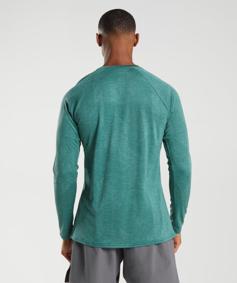 Gymshark Apex Long Sleeve T-shirt Herr Gröna | SE-59637R