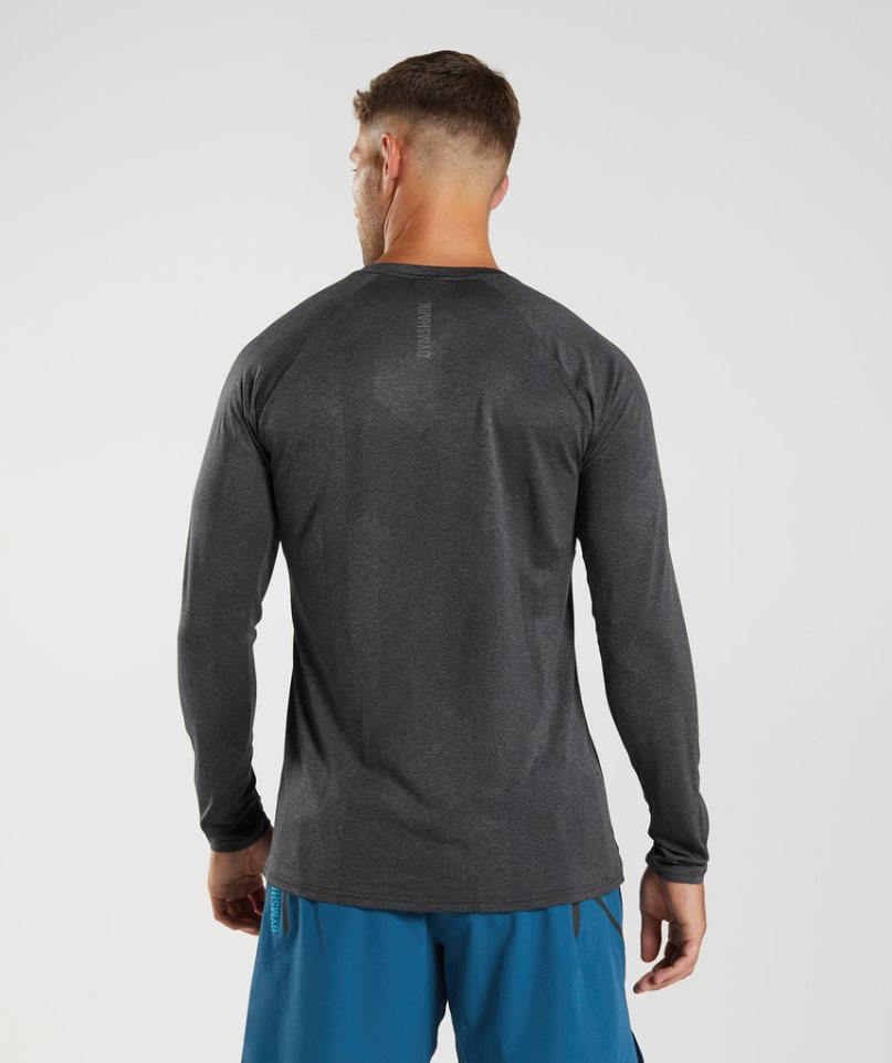 Gymshark Apex Long Sleeve T-shirt Herr Svarta | SE-25074I