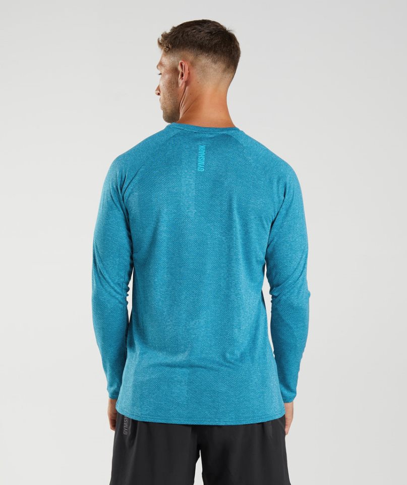 Gymshark Apex Long Sleeve T-shirt Herr Turkos | SE-63089T