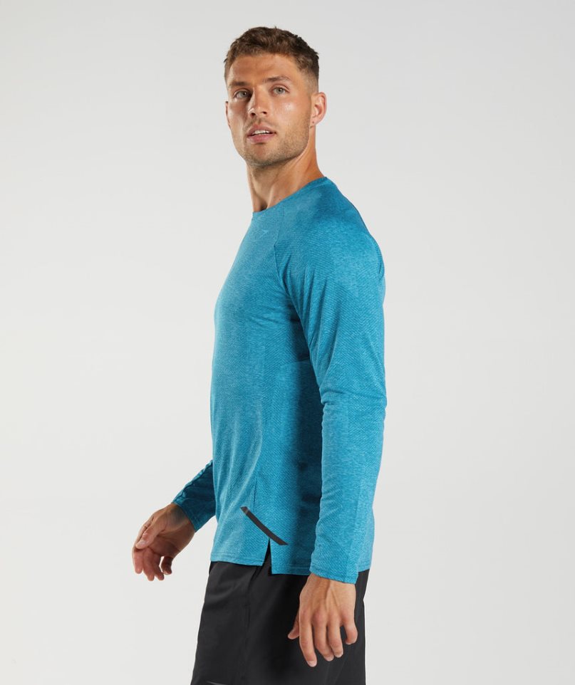 Gymshark Apex Long Sleeve T-shirt Herr Turkos | SE-63089T