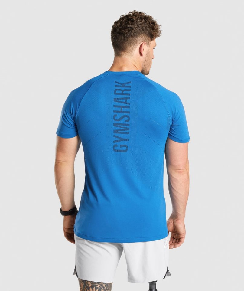 Gymshark Apex Perform T-shirt Herr Blå | SE-63802J