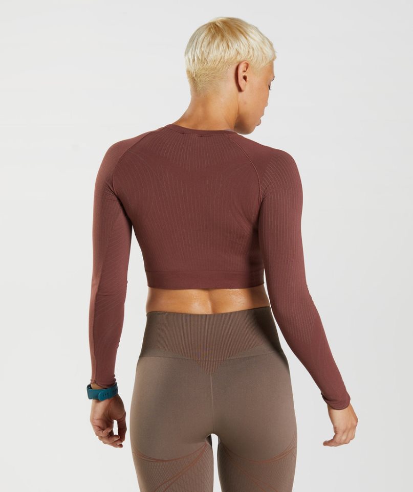 Gymshark Apex Seamless Beskurna Toppar Dam Mörkbruna | SE-70641I