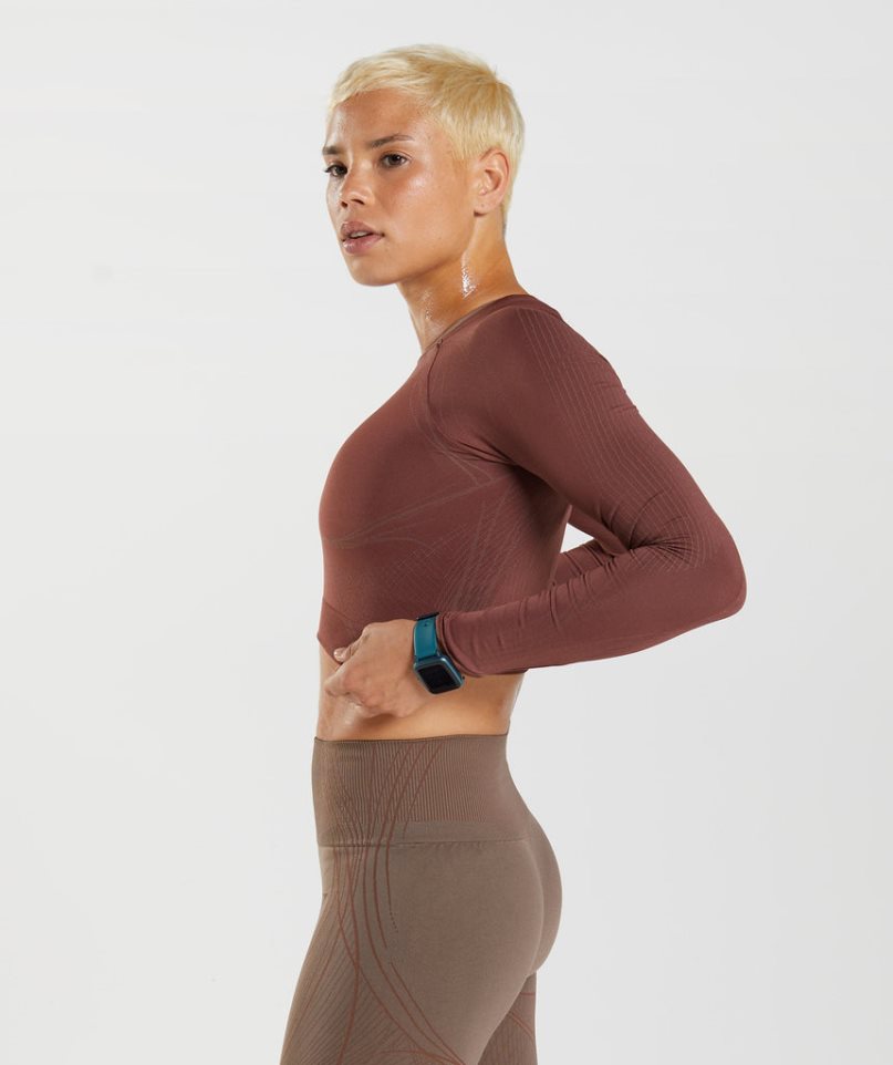 Gymshark Apex Seamless Beskurna Toppar Dam Mörkbruna | SE-70641I