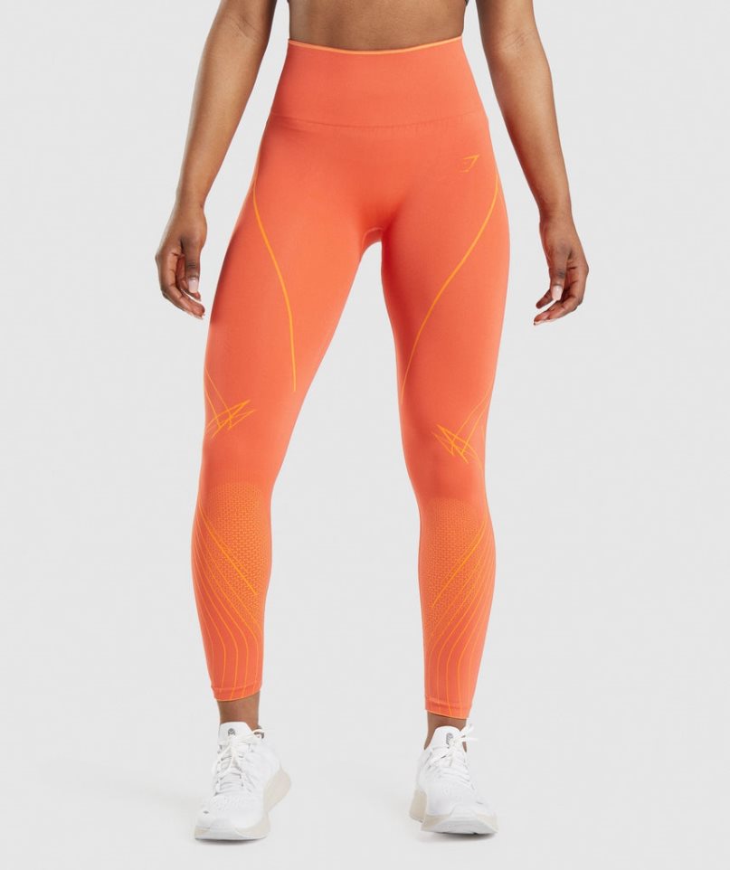 Gymshark Apex Seamless High Rise Leggings Dam Orange | SE-30261A