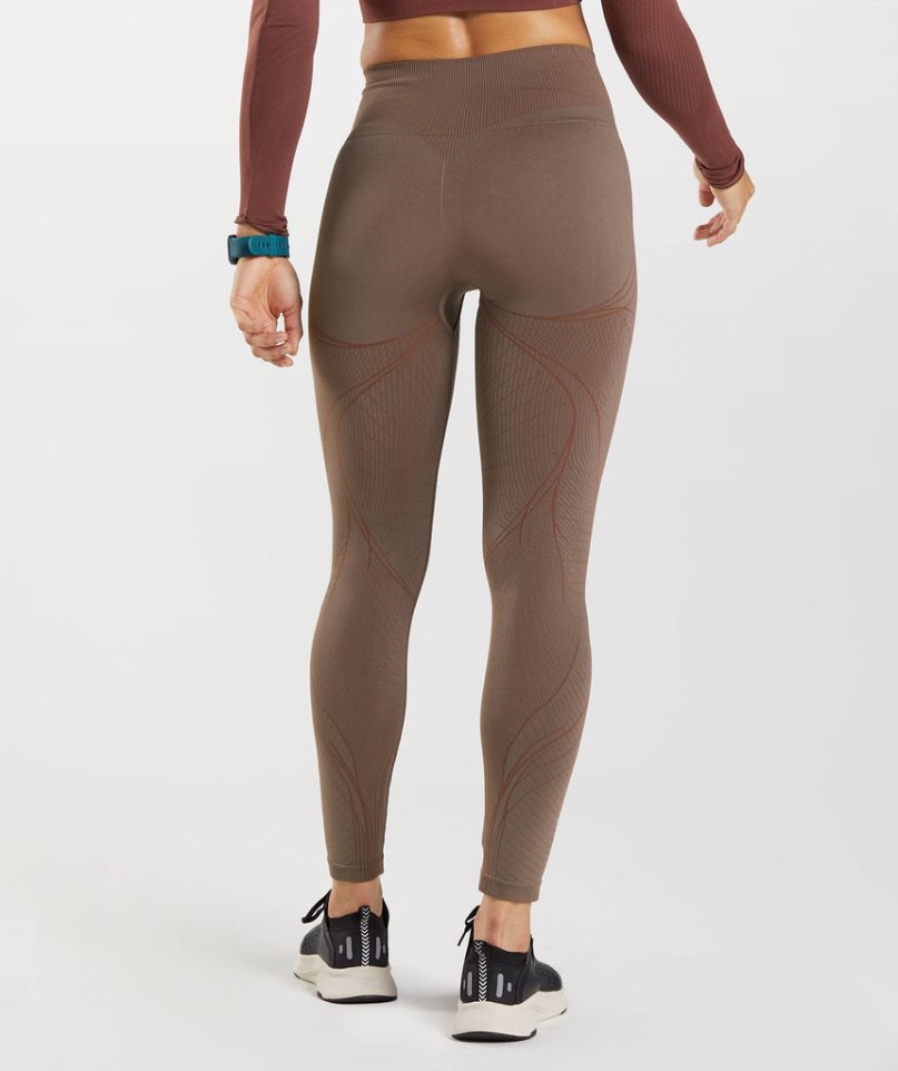 Gymshark Apex Seamless Leggings Dam Mörkbruna | SE-83492U