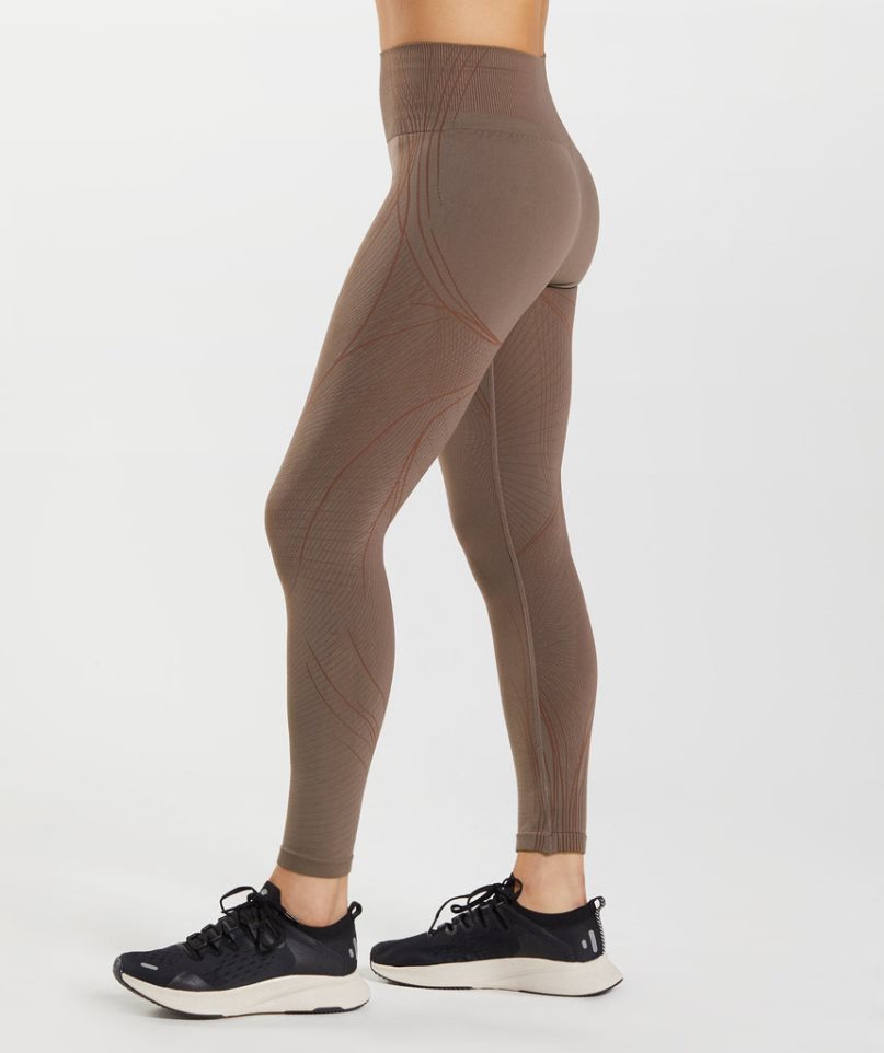 Gymshark Apex Seamless Leggings Dam Mörkbruna | SE-83492U