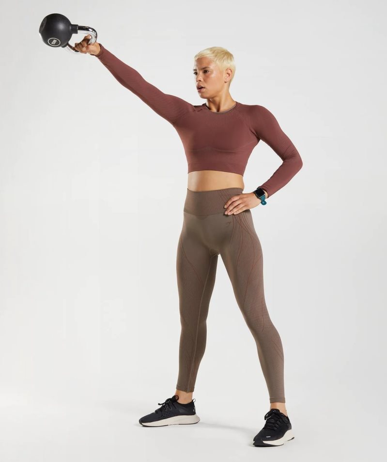 Gymshark Apex Seamless Leggings Dam Mörkbruna | SE-83492U