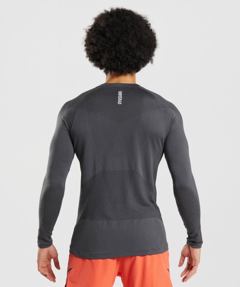 Gymshark Apex Seamless Long Sleeve T-shirt Herr Mörkgrå | SE-71638S