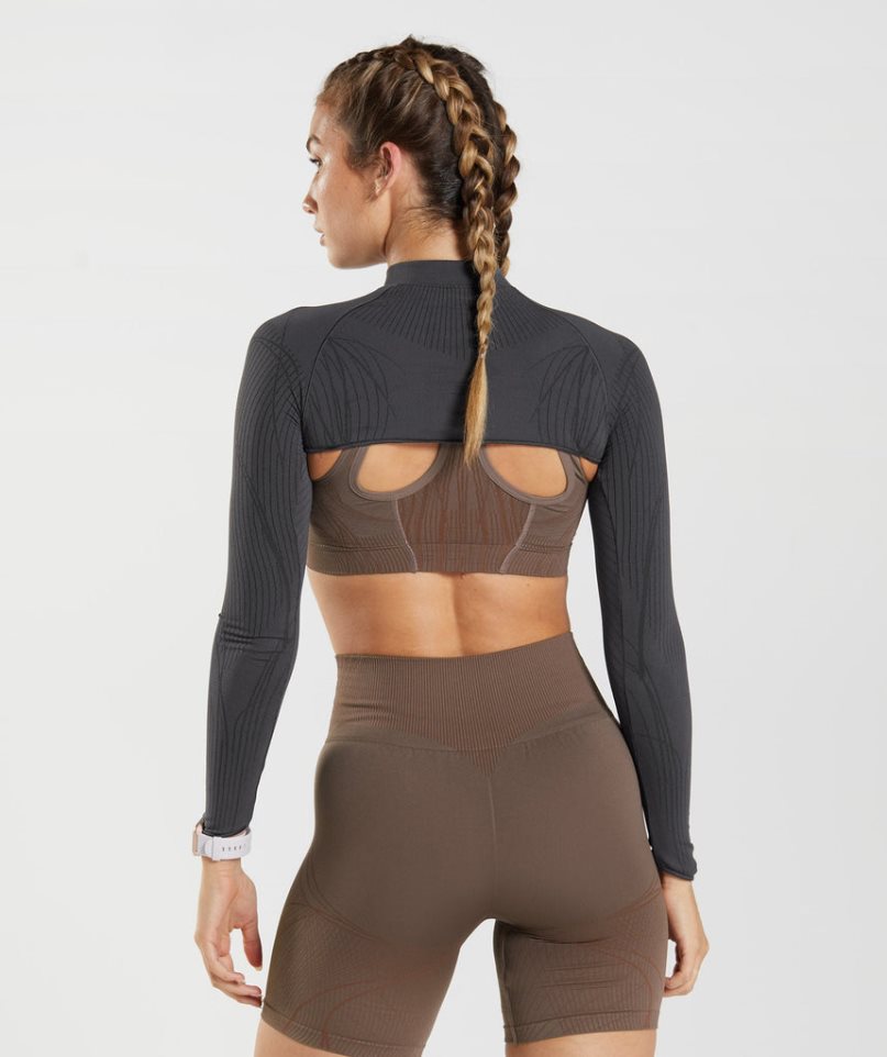 Gymshark Apex Seamless Shrug Tröjor Dam Svarta | SE-62541N