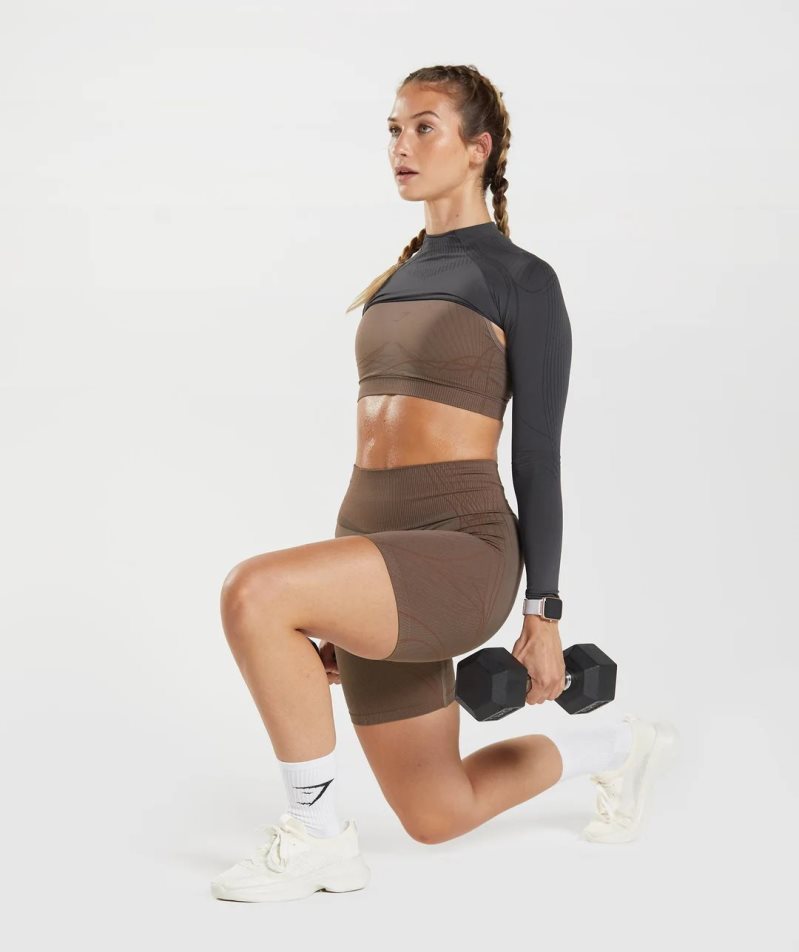 Gymshark Apex Seamless Shrug Tröjor Dam Svarta | SE-62541N