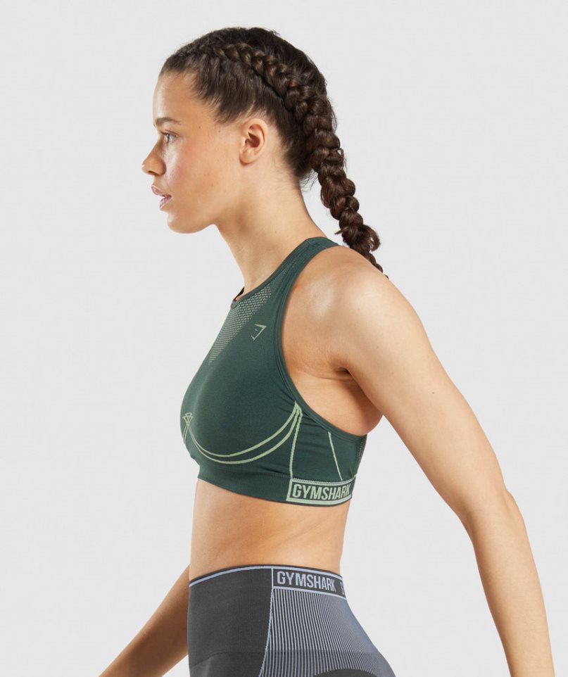 Gymshark Apex Seamless Sport Bh Dam Gröna | SE-74325F