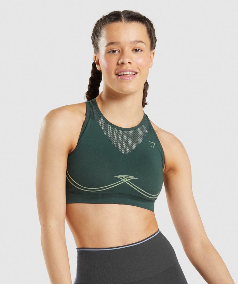 Gymshark Apex Seamless Sport Bh Dam Gröna | SE-74325F