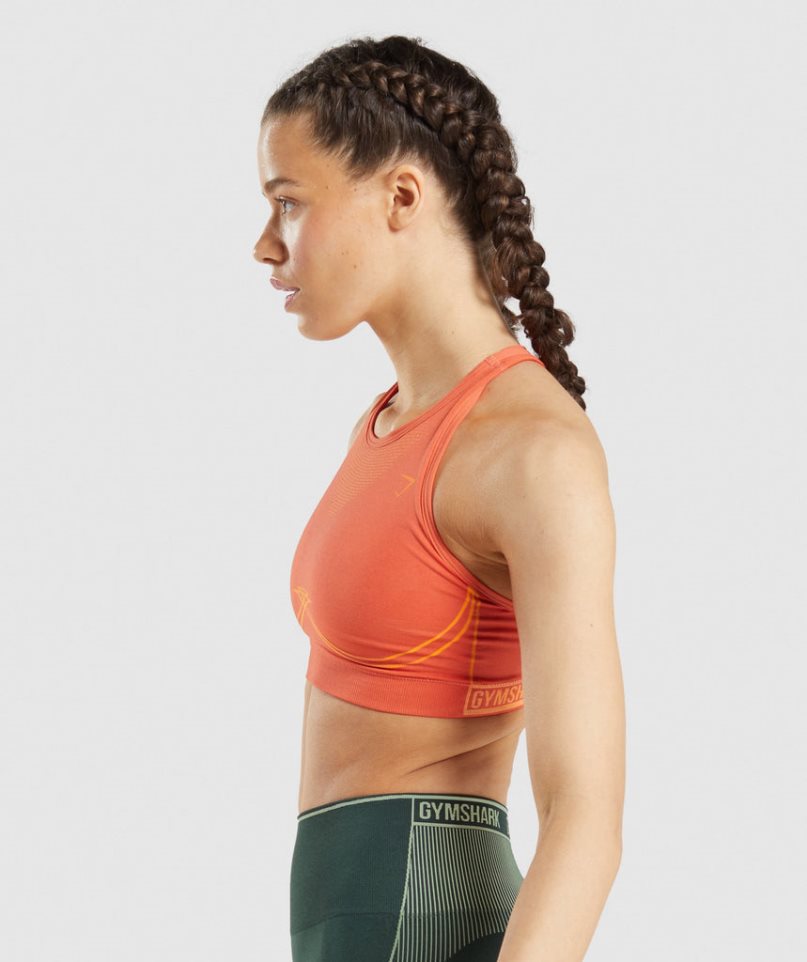 Gymshark Apex Seamless Sport Bh Dam Orange | SE-26137H