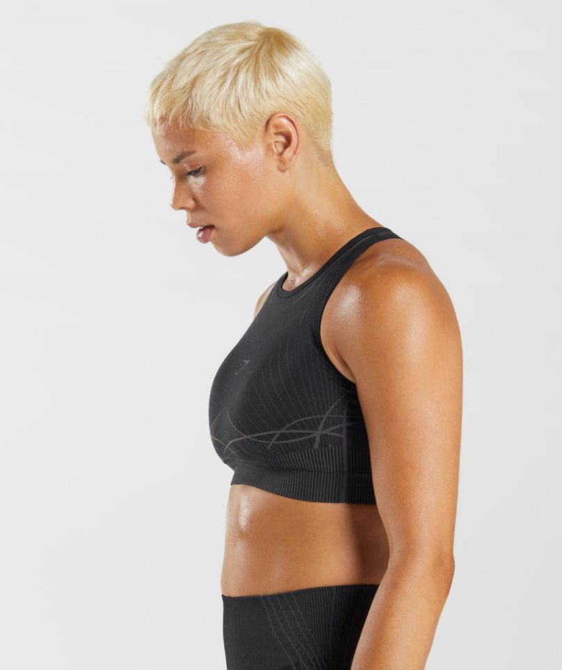 Gymshark Apex Seamless Sport Bh Dam Svarta | SE-59687A