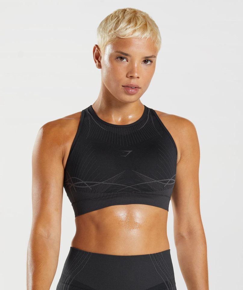 Gymshark Apex Seamless Sport Bh Dam Svarta | SE-59687A