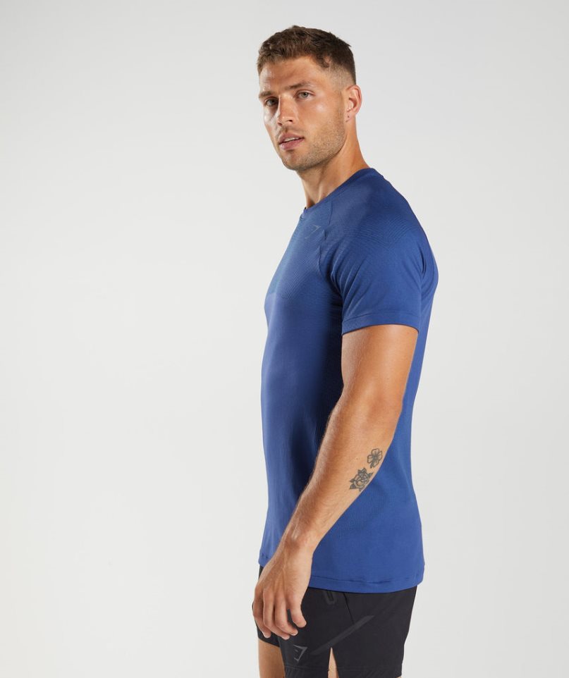 Gymshark Apex Seamless T-shirt Herr Blå | SE-74963F