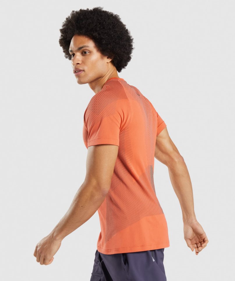 Gymshark Apex Seamless T-shirt Herr Orange | SE-39218P