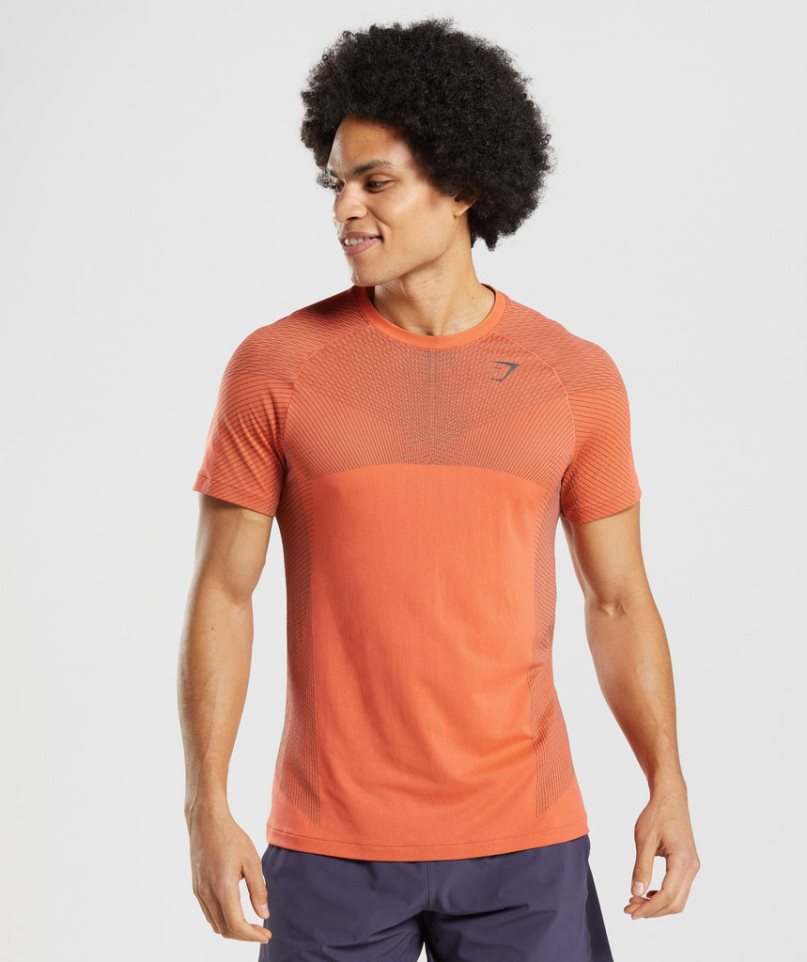 Gymshark Apex Seamless T-shirt Herr Orange | SE-39218P