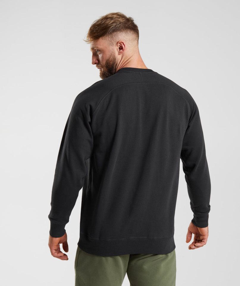 Gymshark Apollo Crew Tröjor Herr Svarta | SE-87421L