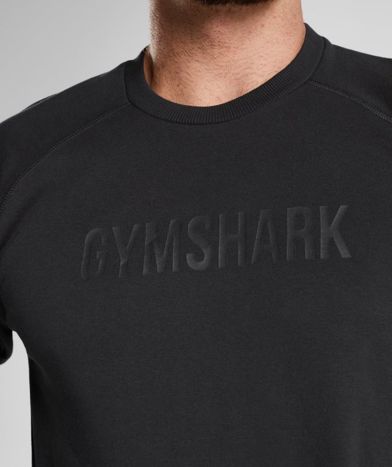 Gymshark Apollo Crew Tröjor Herr Svarta | SE-87421L