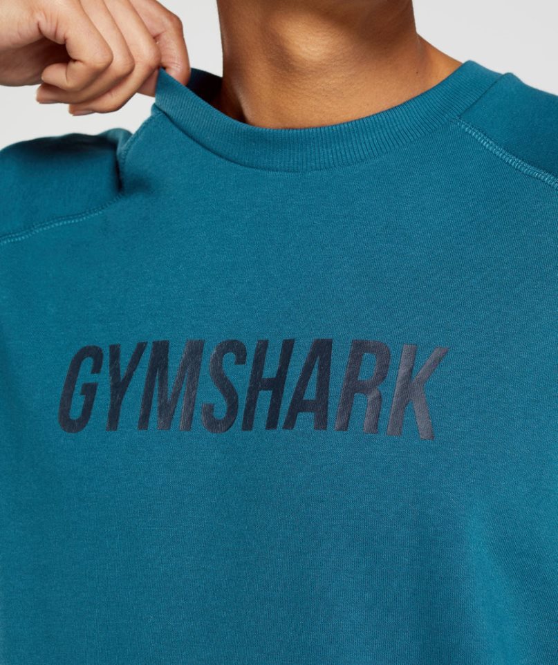 Gymshark Apollo Crew Tröjor Herr Turkos | SE-05932U