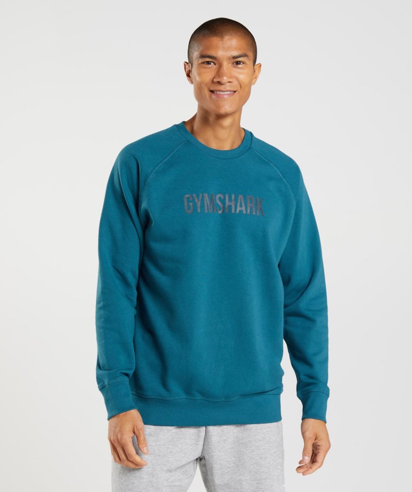 Gymshark Apollo Crew Tröjor Herr Turkos | SE-05932U