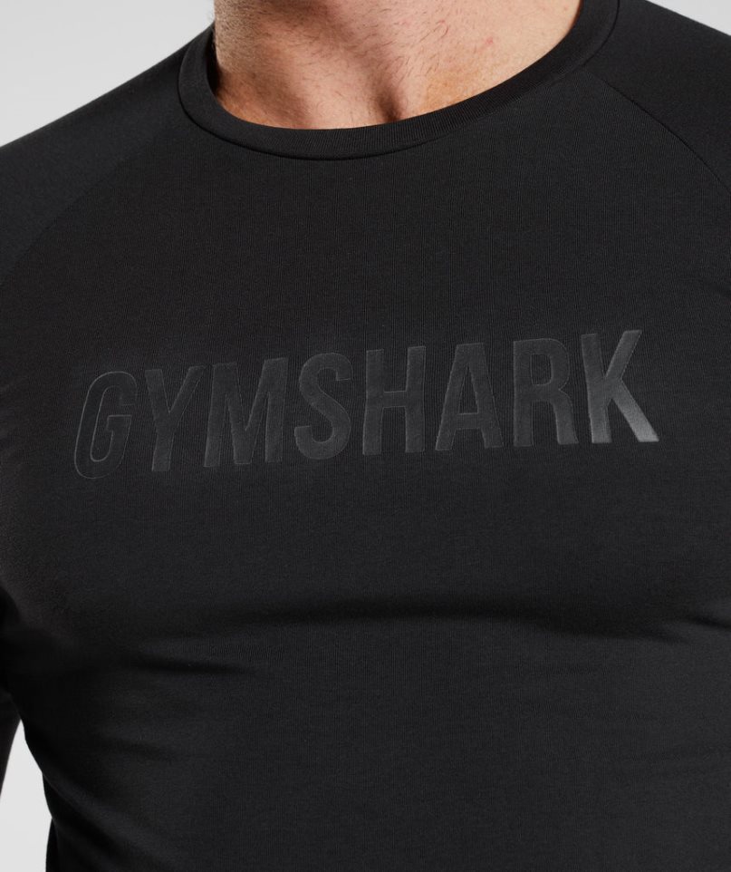 Gymshark Apollo Long Sleeve T-shirt Herr Svarta | SE-17489J