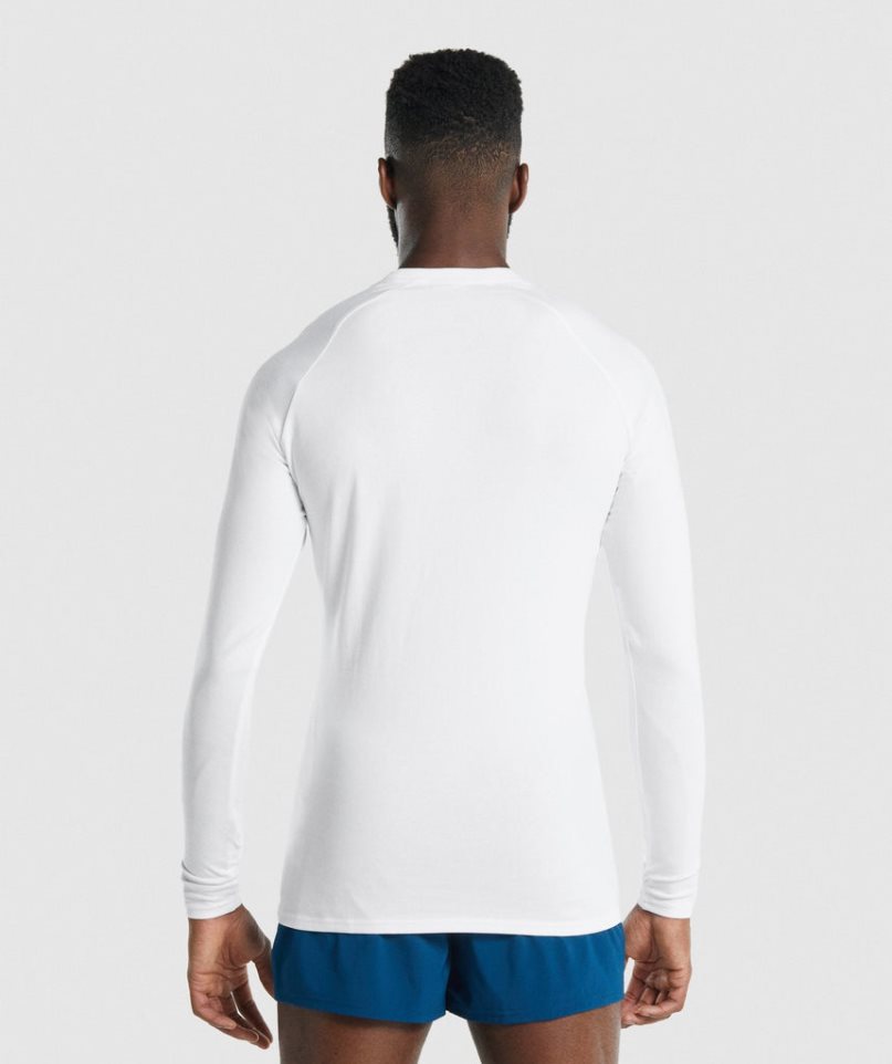 Gymshark Apollo Long Sleeve T-shirt Herr Vita | SE-61953S