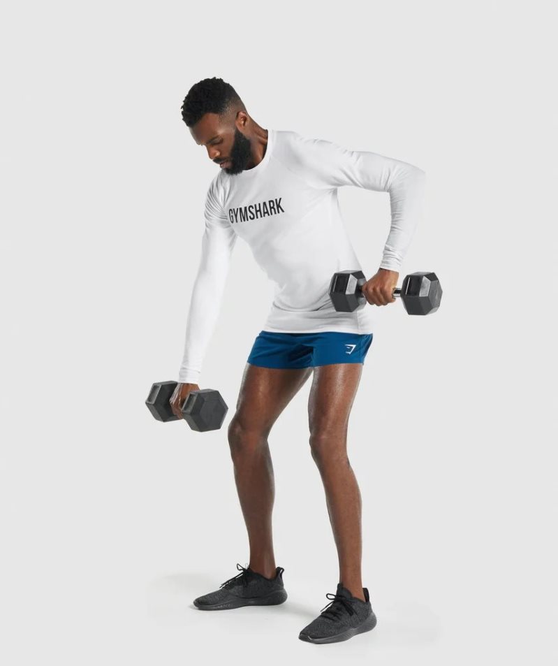 Gymshark Apollo Long Sleeve T-shirt Herr Vita | SE-61953S