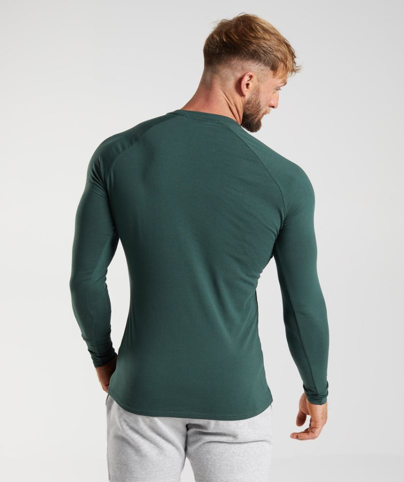 Gymshark Apollo Long Sleeve T-shirt Herr Gröna | SE-69831H