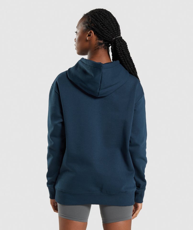 Gymshark Apollo Oversized Hoodie Dam Marinblå | SE-54279V