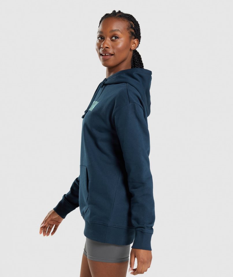 Gymshark Apollo Oversized Hoodie Dam Marinblå | SE-54279V