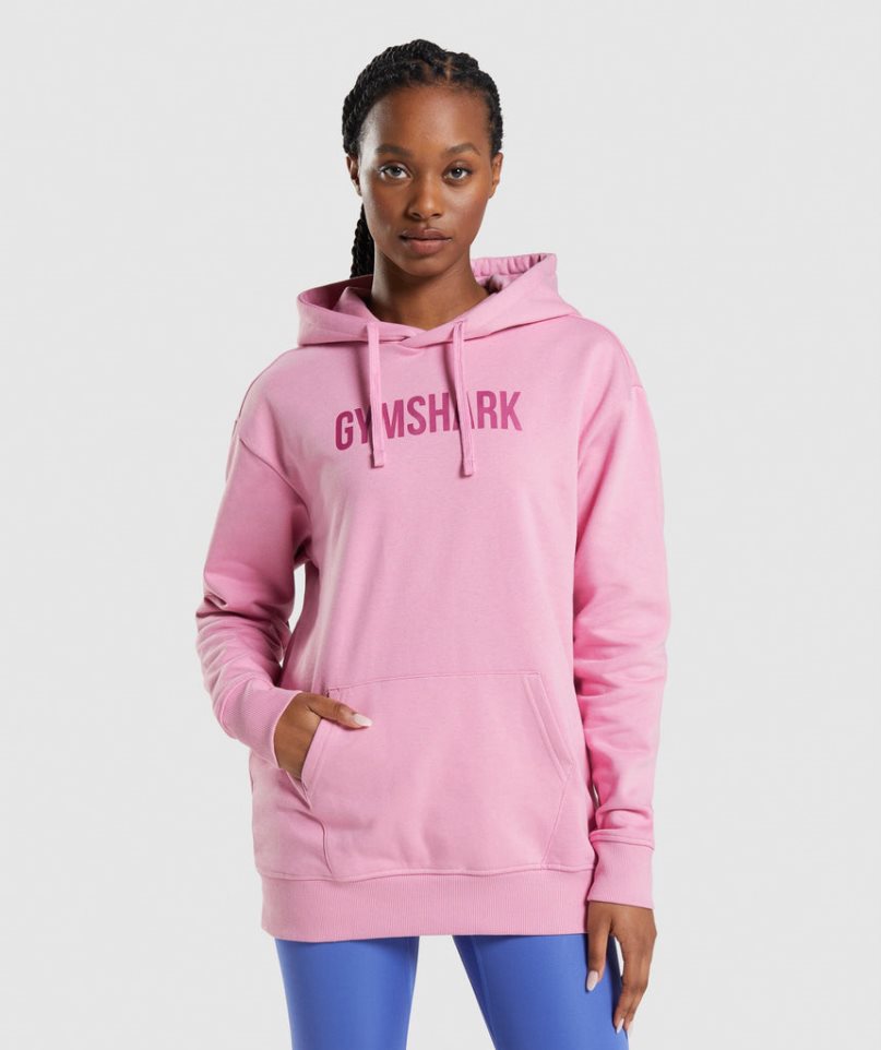 Gymshark Apollo Oversized Hoodie Dam Rosa | SE-80314E