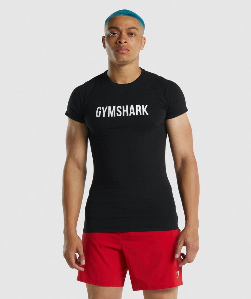 Gymshark Apollo T-shirt Herr Svarta | SE-52367R