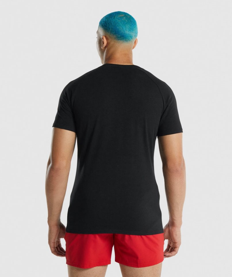 Gymshark Apollo T-shirt Herr Svarta | SE-62045J