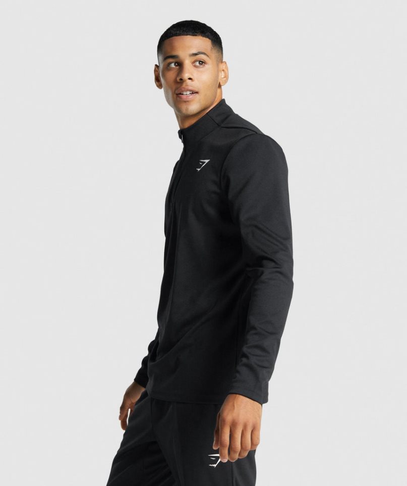 Gymshark Arrival 1/4 Zip Tröjor Herr Svarta | SE-91368T