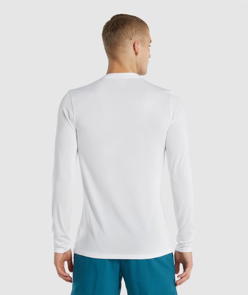 Gymshark Arrival Long Sleeve T-shirt Herr Vita | SE-23097C