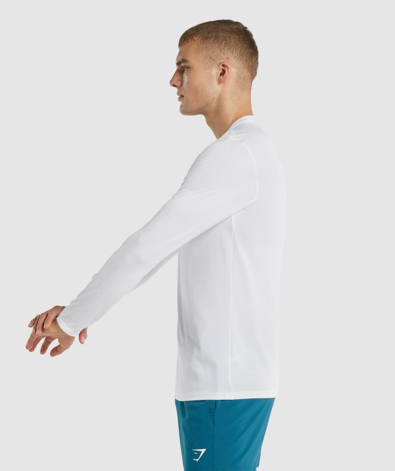 Gymshark Arrival Long Sleeve T-shirt Herr Vita | SE-23097C