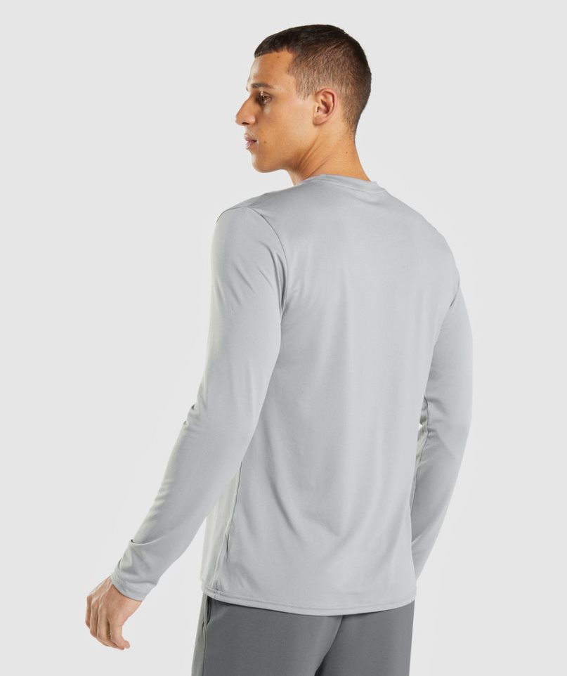 Gymshark Arrival Long Sleeve T-shirt Herr Grå | SE-35246C