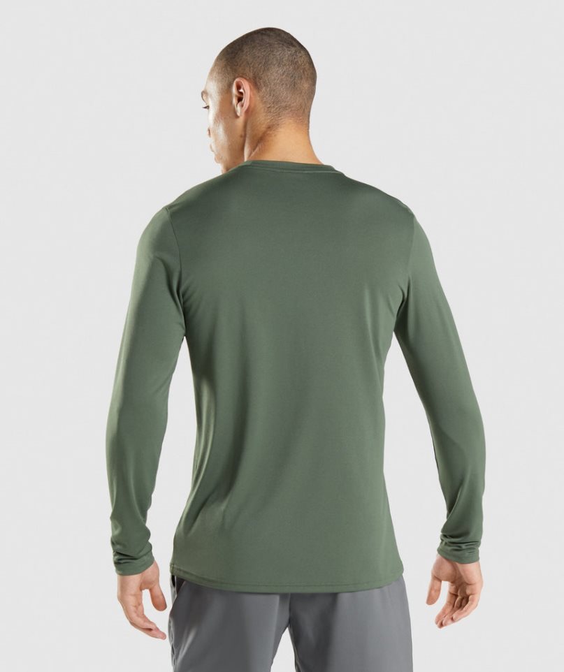 Gymshark Arrival Long Sleeve T-shirt Herr Gröna | SE-48653W