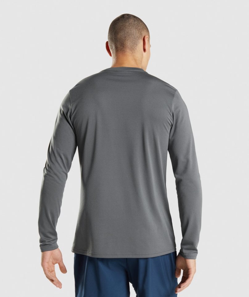 Gymshark Arrival Long Sleeve T-shirt Herr Grå | SE-60914W