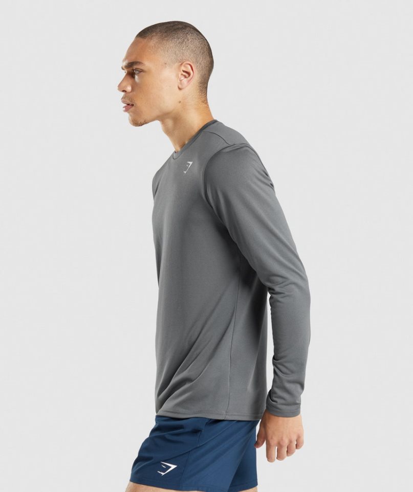 Gymshark Arrival Long Sleeve T-shirt Herr Grå | SE-60914W