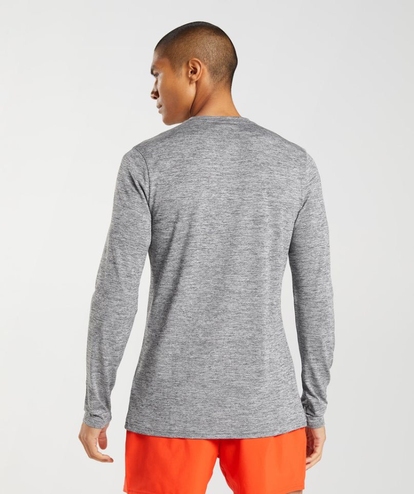 Gymshark Arrival Long Sleeve T-shirt Herr Grå | SE-74238W