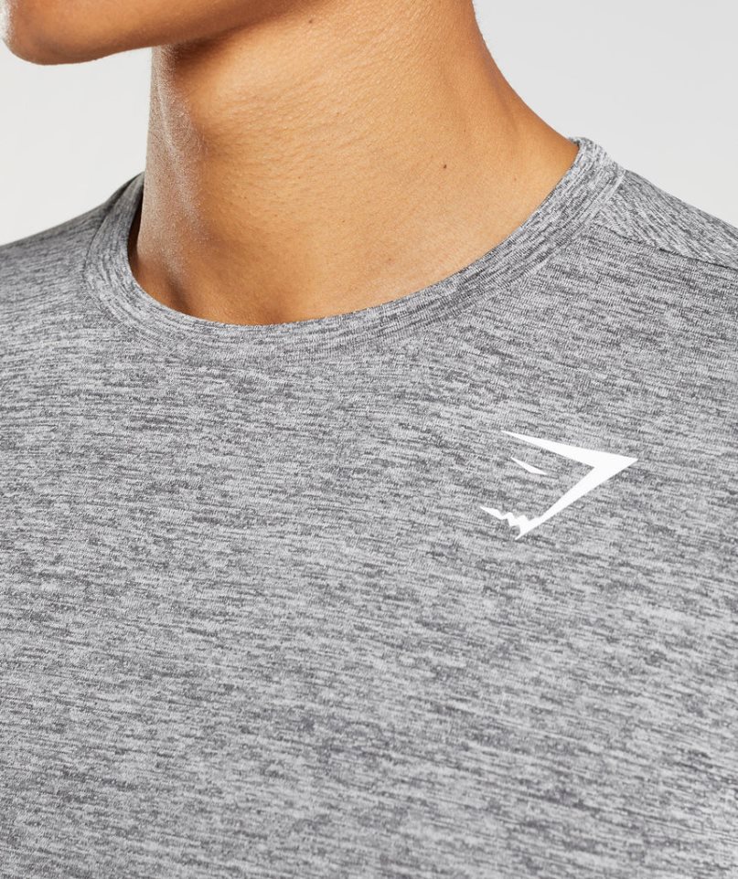 Gymshark Arrival Long Sleeve T-shirt Herr Grå | SE-74238W