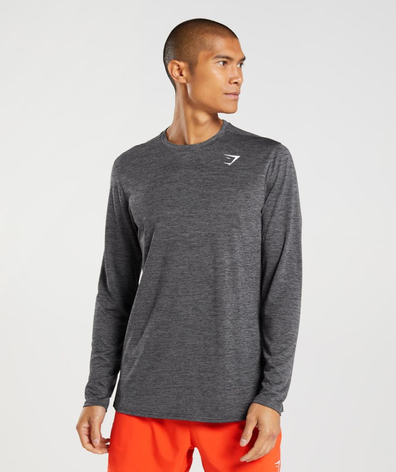 Gymshark Arrival Long Sleeve T-shirt Herr Mörkgrå | SE-97345F