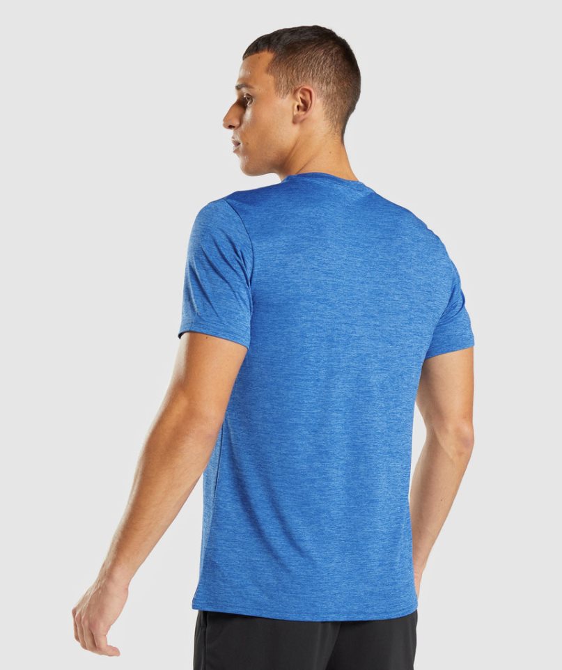 Gymshark Arrival Marl T-shirt Herr Blå | SE-98071V