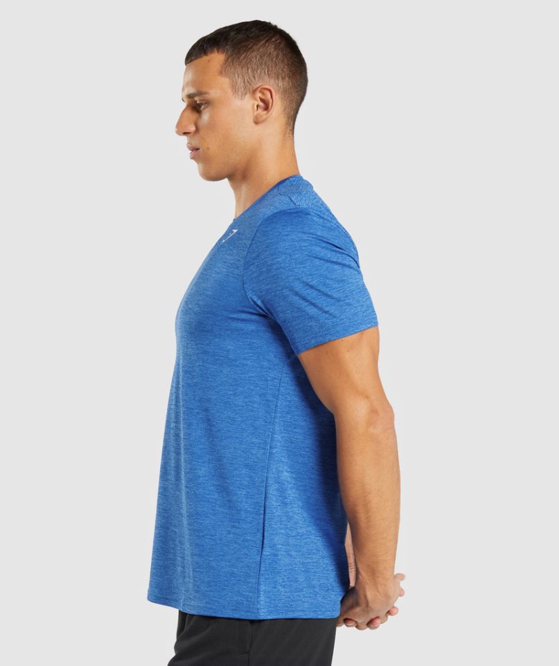 Gymshark Arrival Marl T-shirt Herr Blå | SE-98071V