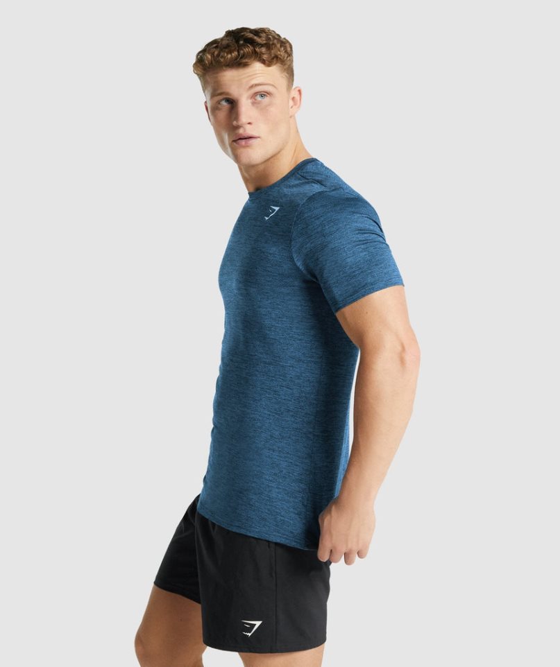 Gymshark Arrival Marl T-shirt Herr Marinblå | SE-76354M